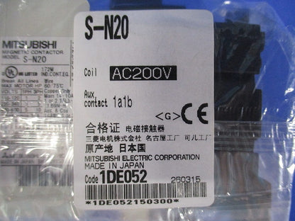 電磁接触器 AC200V 1a1b S-N20AC200V