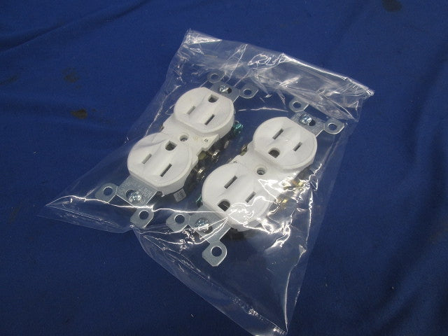 15A125VNEMA5-15R 接地極付二重コンセント(ホワイト)(2個入) 5320-WCP