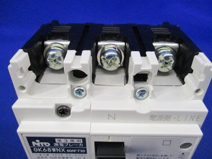 漏電ブレーカ3P2E60A GK68WNK