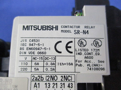 電磁継電器/補助接点ユニットセット SR-N4+UN-AX4