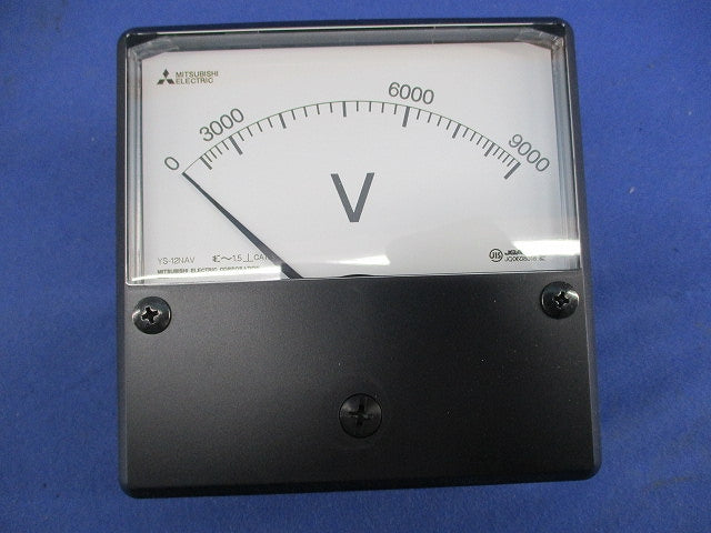 角形指示電気計器 交流電圧計0-9000V 6600/110V YS-12NAV