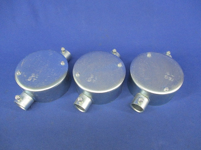 ねじなし丸型露出ボックス(2方出)(3個入)E19サイズ E19