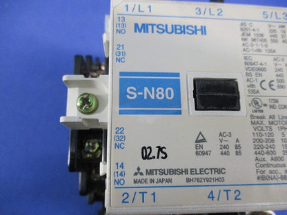 電磁接触器 AC200V S-N80