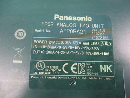 アナログ入出力ユニット AFP0RA21