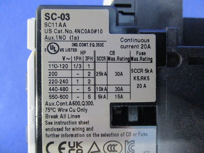 電磁開閉器100V SC-03+TR-0N