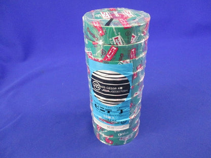 ビニテープ(10巻入)(緑) 0.2mm×19mm×20m