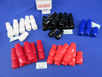 端末キャップセット(混在63個入)(白・黒・青・赤) V-200