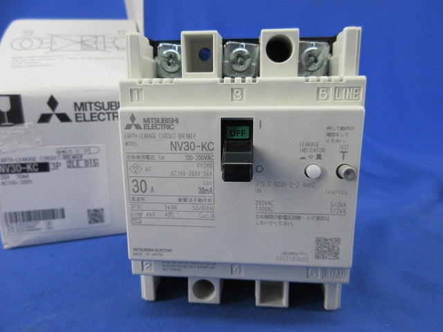 漏電遮断器3P3E30A NV30-KC