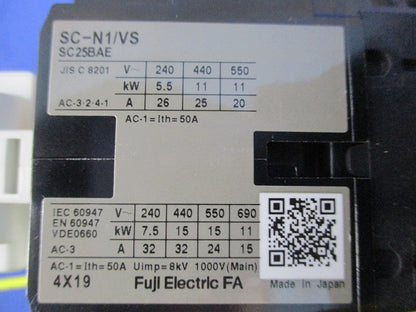 機械ラッチ式電磁接触器100V50/60Hz SC-N1/VS