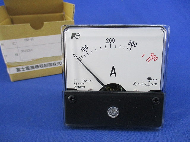 指示電気計器 パネルメータ 交流電流計･交流電圧計300A/5A FSN-80