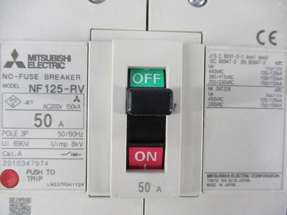 ノーヒューズ遮断器3P50A NF125-RV