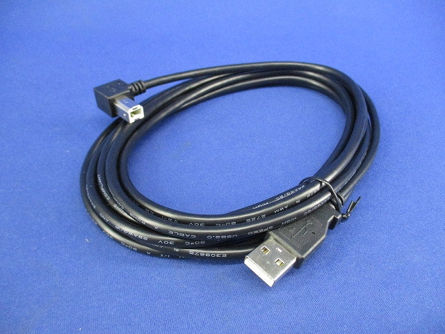 USB2.0ケーブル 3m タイプA-B(L型右向き)オス/オス(5個入) USBAB3MR