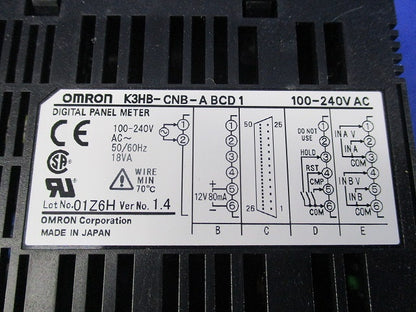 デジタルパネルメータ(積算・加減算パルス入力用) K3HB-CNB-ABCD1