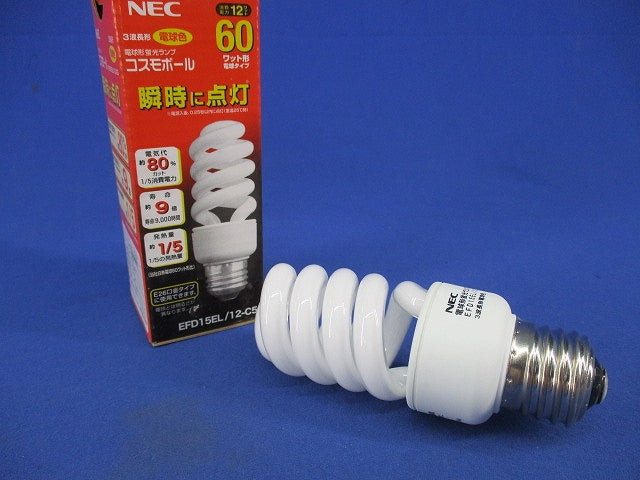 電球形蛍光ランプ コスモボール(3波長形電球色) EFD15EL/12