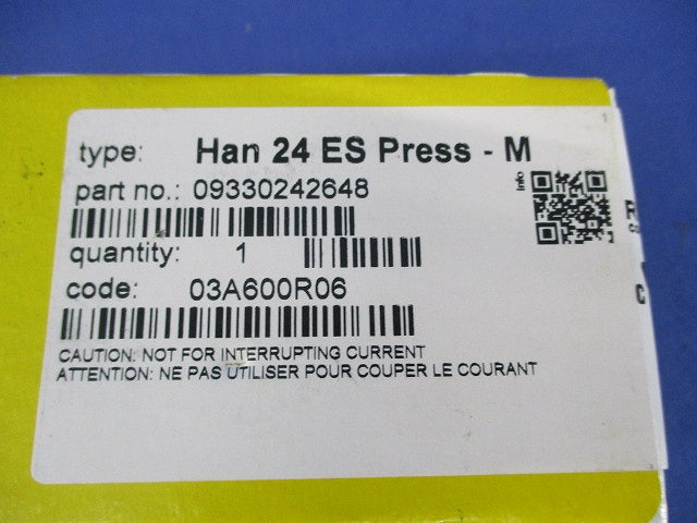 産業用多極コネクタ Han ES Press オスインサート Han24ES
