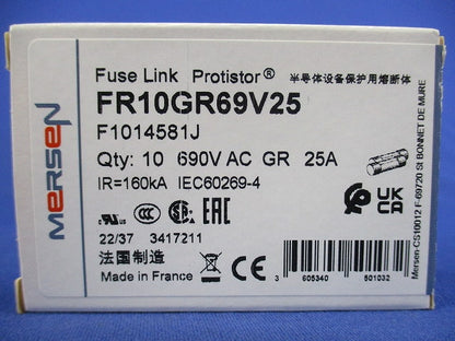 産業用超高速シリンドリカルヒューズ(10個入) FR10GR69V6