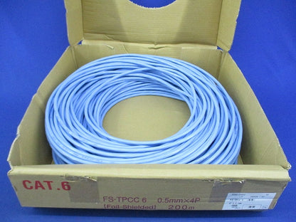 FLANTEC カテゴリ6 シールド付ＬＡＮケーブル(90m以上入)(薄青) FS-TPCC6 0.5mm×4P