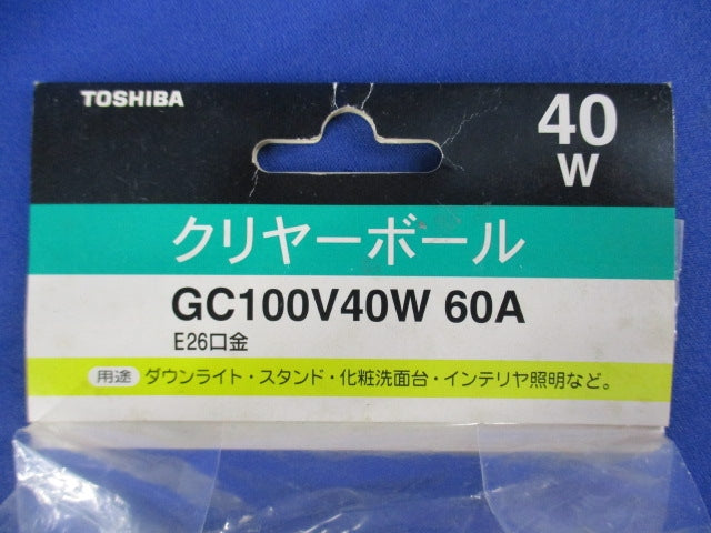 クリヤーボール電球 40W形(E26)(2個入) GC100V40W60A