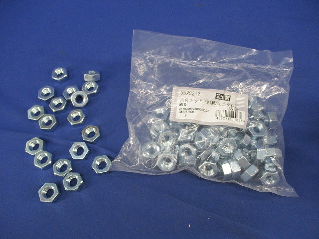 六角ナット 1種 M10 鉄 ユニクロ(73個入) M10