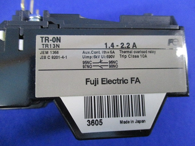 標準形サーマルリレー 1.4-2.2A TR-0N
