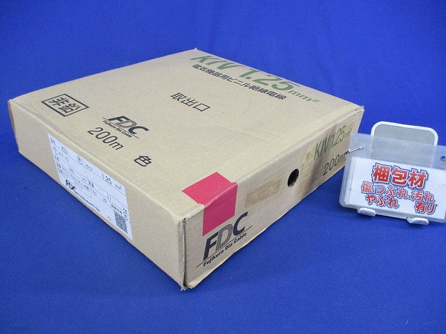 電気機器用ビニル絶縁電線KIV(200m)(赤) KIV1.25sq