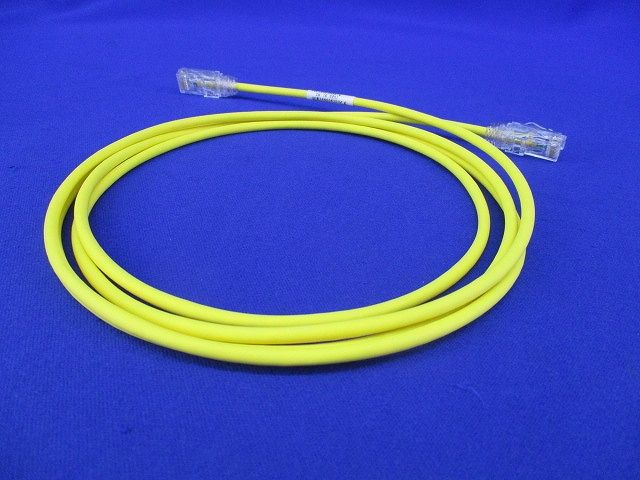 CAT 6 T568B 2m(6.6ft) 極細LANケーブル 黄 UTP28SP2MYL