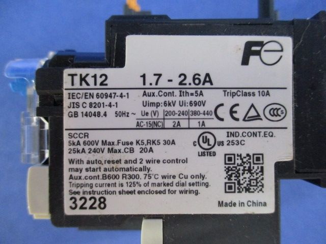 サ-マルーリレー 1.7-2.6A TK12