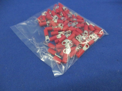 銅線用 裸 絶縁被覆付圧着端子(100個入×4計400個入)(赤) RAV1.25-M3.5