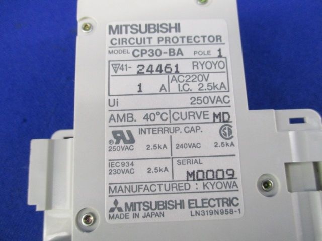 サーキットプロテクタ1P1E1A CP30-BA