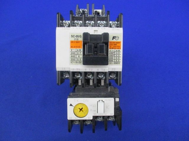 電磁開閉器 1.7A-2.6A DC200V SC-05/G+TK-0N