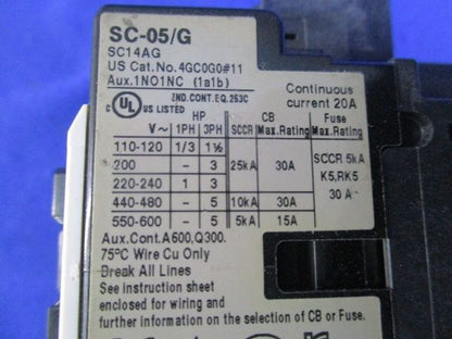 電磁開閉器 4A-6A DC200V SC-05/G+TK-0N