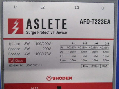 新分離器内蔵・電源用SPD(ELCB用接地端子付) AFD-T223EA