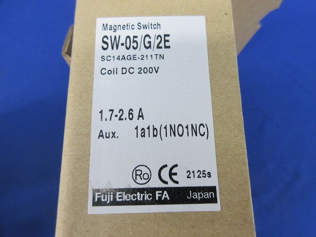 電磁開閉器1.7-2.6ADC200V SW-05/G/2E