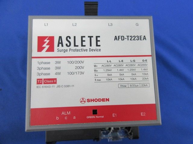 新分離器内蔵・電源用SPD(ELCB用接地端子付) AFD-T223EA