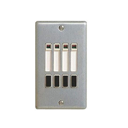 ２線式リモコンスイッチ４回路横型 新金属プレート付 WR6404K