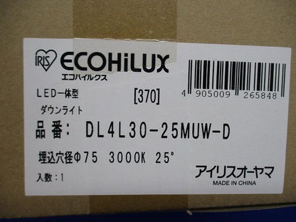 LEDダウンライト 電球色 電源別置 調光器別売φ75 DL4L30-25MUW-D