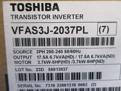高機能インバータ TOSVERT VFAS3J-2037PL