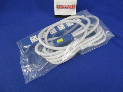 OAタップ 6口 接地2P15A125V抜止 ハーネスプラグ付 VCTケーブル5m ブルー AHY655BL
