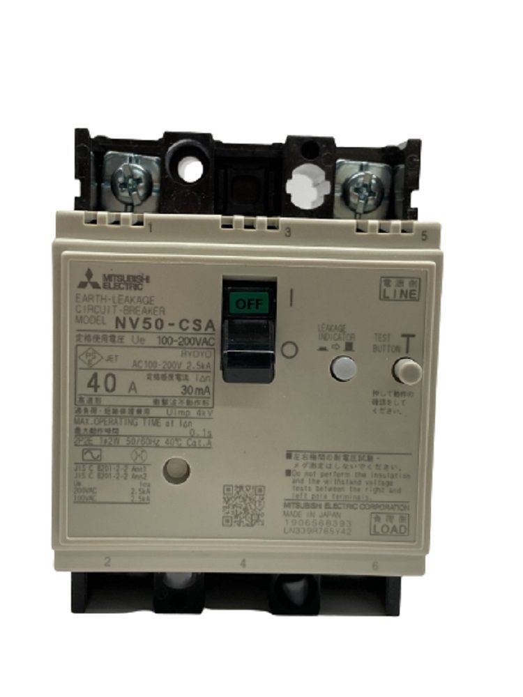 漏電遮断器(2P40A)30ｍA NV50-CSA 2P40A
