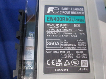 一般配線用漏電遮断器3P350A(キズ・汚れ有) EW400RAGU-3P350B