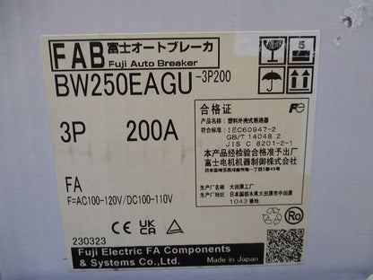 オートブレーカ3P200A BW250EAGU-3P200