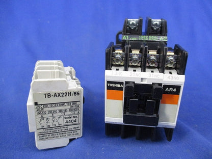 補助継電器100V・接点ユニットセット(キズ・汚れ有) AR4+TB-AX22H/65