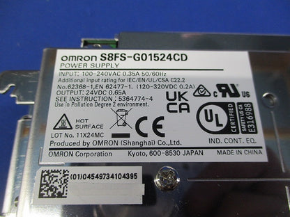 スイッチング・パワーサプライ カバー付  容量 15W 出力 DC24V S8FS-G01524CD