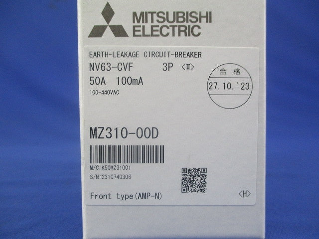 漏電遮断器 100-440VAC NV63-CVF3P50A100mA