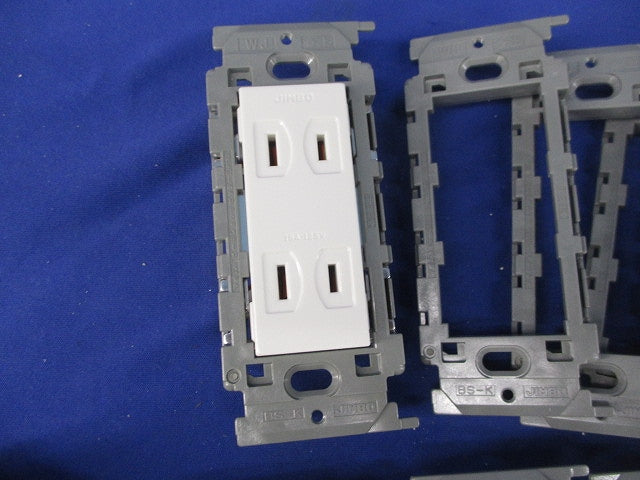ダブルコンセント・取付枠セット(混在15個入)(ピュアホワイト) JEC-BN-55GK他