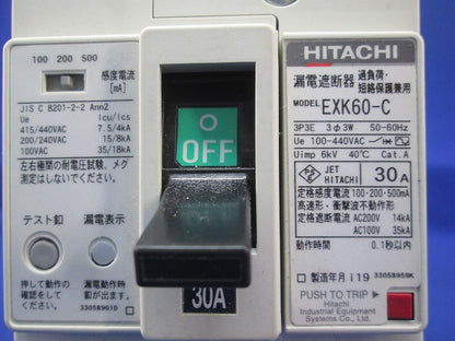 漏電遮断器3P3E30A EXK60-C