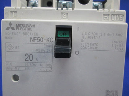 ノーヒューズブレーカー 3P3E20A(キズ・汚れ有) NF50-KC