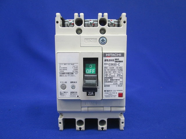 漏電遮断器3P3E20A EXK60-C