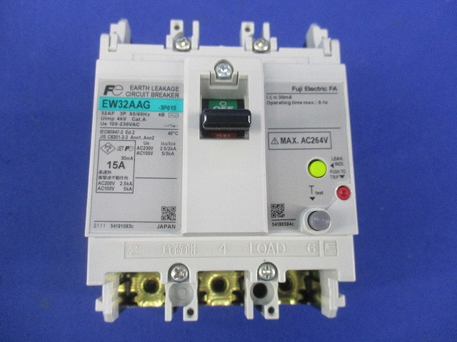 配線用漏電遮断器3P15A EW32AAG-3P015