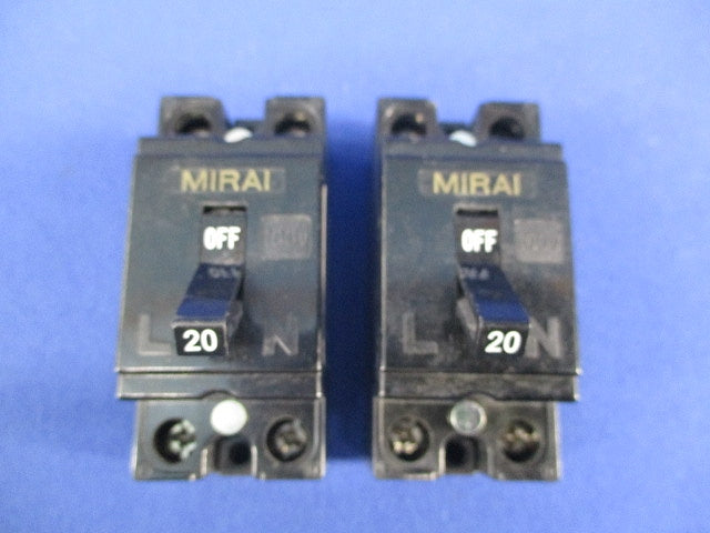 安全ブレーカ2P1E20A(2個入) M-B212